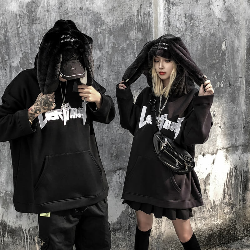Rabbit Ears Hoodie Oversized streetwear Hoodies