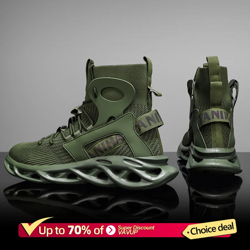 FUTURISTIC HIGH-TOP TECHWEAR SNEAKERS