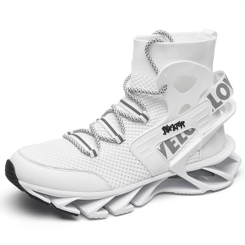 INFINIT Blaze Velove Original High Top Sneakers Shoes White / US 6.5 / UK 6 / EU 39 Foot Length ( 24.5 cm / 245 mm ) Infinit Store Infinit Store Infinit Sneakers