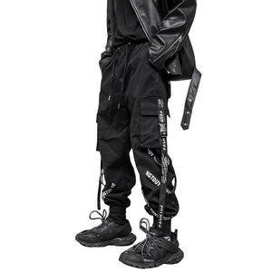 Black Cargo Pants For Men - Kuroi Joggers Japanese Streetwear Joggers - INFINIT STORE