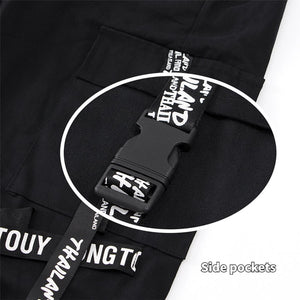 Black Cargo Pants For Men - Kuroi Joggers Japanese Streetwear Joggers - INFINIT STORE