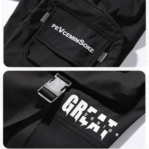 Black Cargo Pants 'The Great' Japanese black Techwear pants - INFINIT STORE