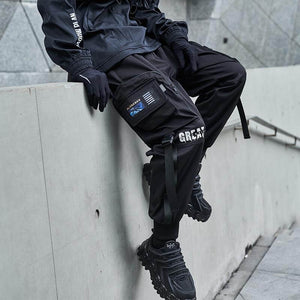 Black Cargo Pants 'The Great' Japanese black Techwear pants - INFINIT STORE
