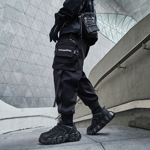 Black Cargo Pants 'The Great' Japanese black Techwear pants - INFINIT STORE