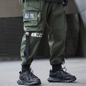 Black Cargo Pants 'The Great' Japanese black Techwear pants - INFINIT STORE
