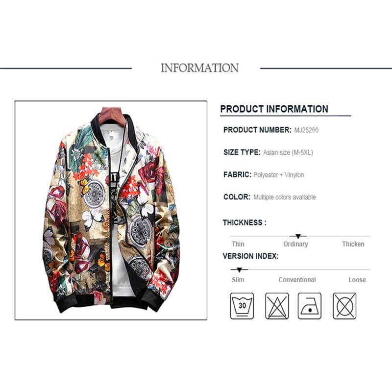 Flowers Windbreakers jackets for men Coats & Jackets Infinit Store Infinit Store Infinit Sneakers