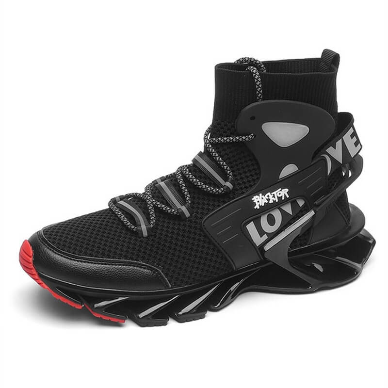 INFINIT Blaze Velove Original High Top Sneakers Shoes Black / US 8.5 / UK 8 / EU 42 Foot Length ( 26.5 cm / 265 mm ) Infinit Store Infinit Store Infinit Sneakers