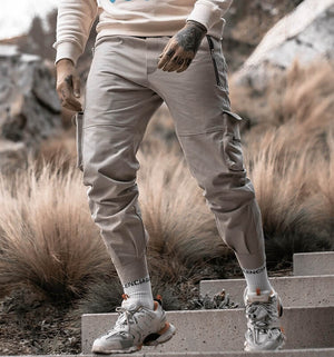 INFINIT Drex cargo pants streetwear multi pockets casual joggers for men 2022 Pants Beige / L Infinit Store Infinit Store Infinit Sneakers