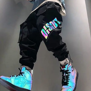 INFINIT Fizzy reflective cargo pants for men Pants Black / M(50-55KG) Infinit Store Infinit Store Infinit Sneakers