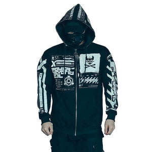 Mens Black Hoodies Proximity Allert Hoodie Black Japanese Techwear Hoodies Coats & Jackets Infinit Store Infinit Store Infinit Sneakers