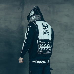 Mens Black Hoodies Proximity Allert Hoodie Black Japanese Techwear Hoodies Coats & Jackets Black / S Infinit Store Infinit Store Infinit Sneakers