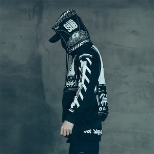 Mens Black Hoodies Proximity Allert Hoodie Black Japanese Techwear Hoodies Coats & Jackets Black / L Infinit Store Infinit Store Infinit Sneakers