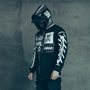 Mens Black Hoodies Proximity Allert Hoodie Black Japanese Techwear Hoodies Coats & Jackets Black / XL Infinit Store Infinit Store Infinit Sneakers