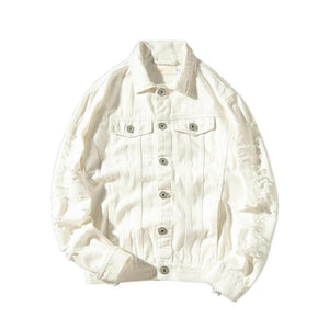 Ripped Black denim jacket slim fit cotton denim jackets Coats & Jackets Infinit Store Infinit Store Infinit Sneakers