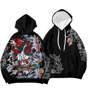 Japanese Oni Demon Hoodie women with knife Coats & Jackets Infinit Store Infinit Store Infinit Sneakers