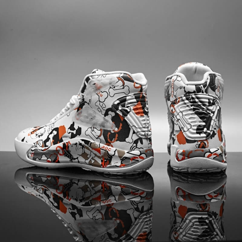 Velzard Senshi Combatan warrior high top sneakers Shoes Scribble White / US 6.5 / UK 6 / EU 39 ( 24.5 cm / 245 mm ) Infinit Store Infinit Store Infinit Sneakers