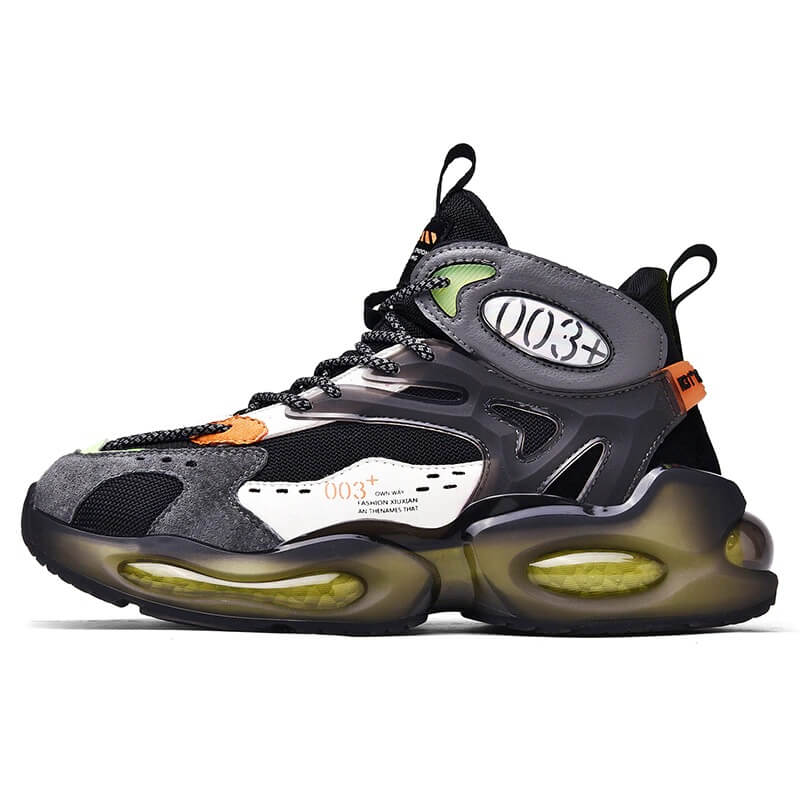 Velzard '003+' Infinit Sneakers chunky shoes for men Shoes Black Green / UK 8 / US 8.5 / EU 42 ( 26.3 cm / 263 mm ) Infinit Store Infinit Store Infinit Sneakers