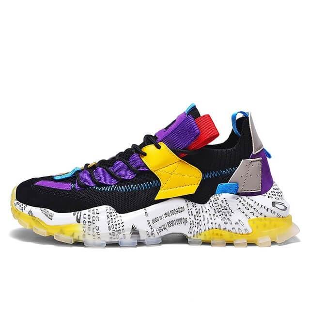INFINIT ARTEMIS Scribbled Sneakers Shoes Black Purple / UK 9.5 / US 10 / EU 44 ( 27.5 cm / 275 mm) Infinit Store Infinit Store Infinit Sneakers