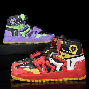 evangelion shoes anime costum sneakers 2022 Shoes Purple and Red / US 5.5 / UK 5 / EU 37 Foot Length ( 23.5 cm / 235 mm ) Infinit Store Infinit Store Infinit Sneakers