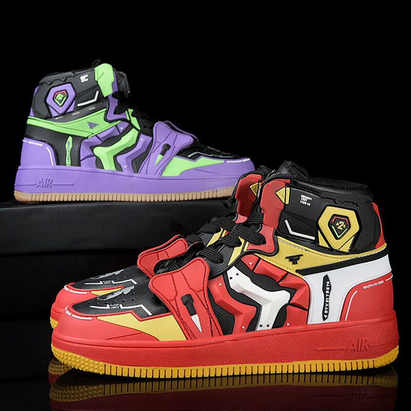 evangelion shoes anime costum sneakers 2022 Shoes Purple and Red / US 5.5 / UK 5 / EU 37 Foot Length ( 23.5 cm / 235 mm ) Infinit Store Infinit Store Infinit Sneakers