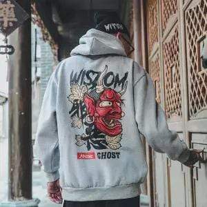 INFINIT Oni Japanese Demon Hoodie Coats & Jackets XXL / Mazoku ( Gray ) Infinit Store Infinit Store Infinit Sneakers