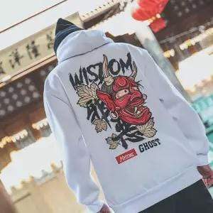 INFINIT Oni Japanese Demon Hoodie Coats & Jackets L / Mazoku ( White ) Infinit Store Infinit Store Infinit Sneakers