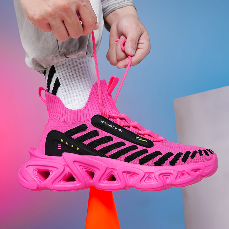 Chunky pink sneakers deals