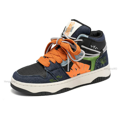 High Top Snakers INFINIT Blaze Exo sneakers Shoes Orange / US 5 / EU 36 Foot Length ( 22.5 cm / 225 mm ) Infinit Store Infinit Store Infinit Sneakers