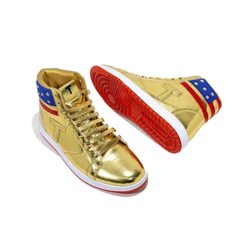 Never Surrender Gold Sneakers