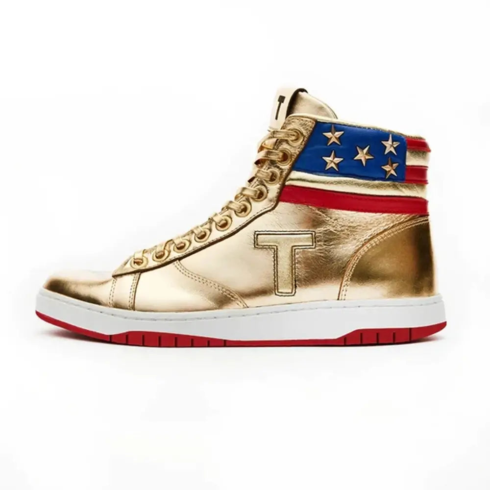 Never Surrender Gold Sneakers