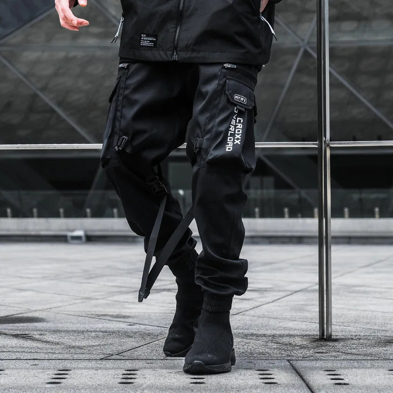 Black Cargo Pant Croxx Overload Japanese techwear black pants