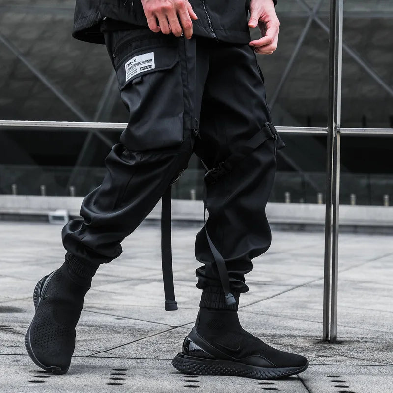 Black Cargo Pant Croxx Overload Japanese techwear black pants