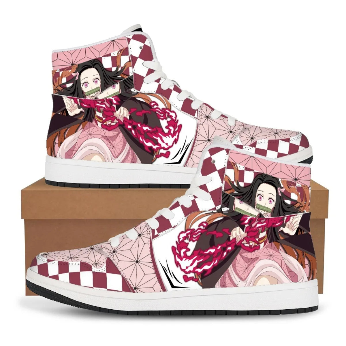 Hyper Anime Street-Core High-Tops – Dynamic Character Art Sneaker
