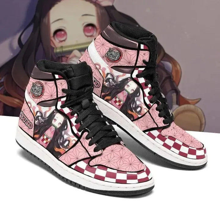 Hyper Anime Street-Core High-Tops – Dynamic Character Art Sneaker