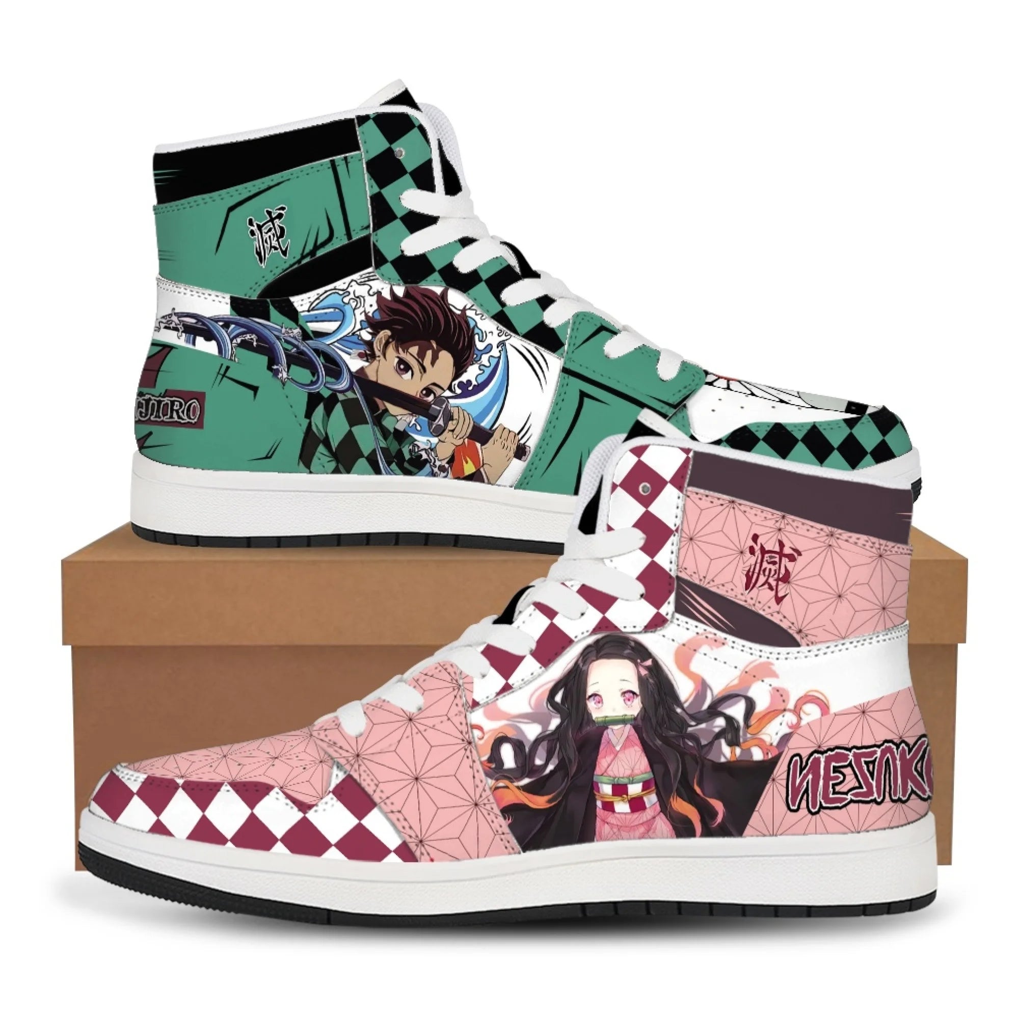 Hyper Anime Street-Core High-Tops – Dynamic Character Art Sneaker