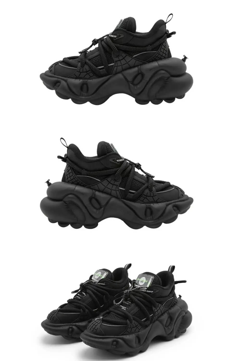 ★BUTN SEOUL★ Ugly Daddy Mash Sneakers Triple Black Zero Cosmos Best Chunky ugly Dad sneakers – INFINIT STORE