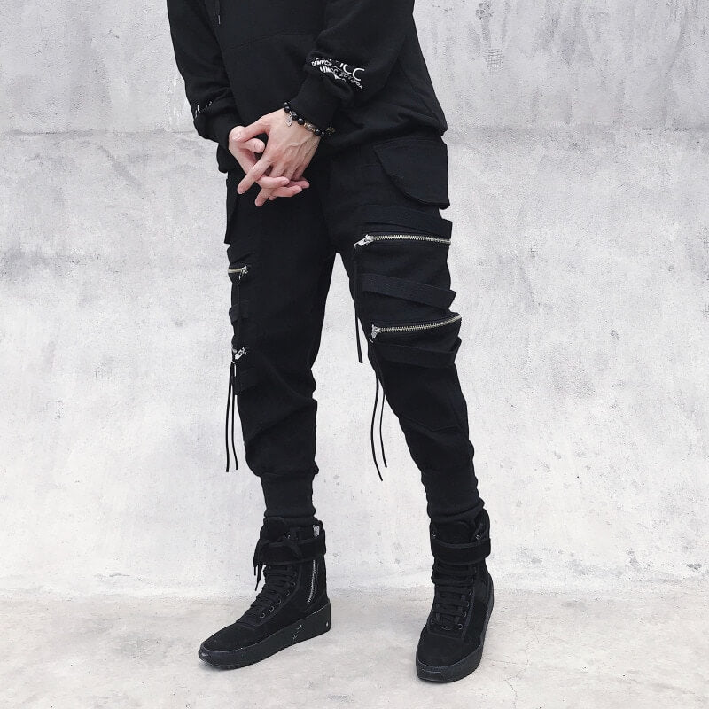 Spectre8 Black Cargo Pants for mens korean streetwear joggers Pants Infinit Store Infinit Store Infinit Sneakers