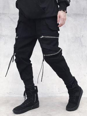 Spectre8 Black Cargo Pants for mens korean streetwear joggers Pants Infinit Store Infinit Store Infinit Sneakers