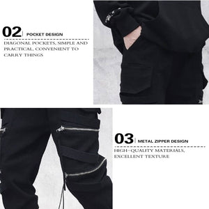 Spectre8 Black Cargo Pants for mens korean streetwear joggers Pants Infinit Store Infinit Store Infinit Sneakers