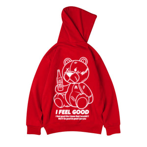 I feel good hoodie, angry bear hoodie, black hoodie japanese streetwear hoodie Coats & Jackets Red / 5XL Infinit Store Infinit Store Infinit Sneakers