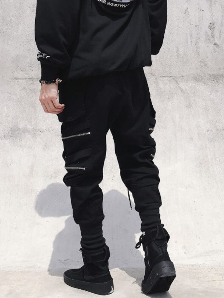 Spectre8 Black Cargo Pants for mens korean streetwear joggers Pants Infinit Store Infinit Store Infinit Sneakers