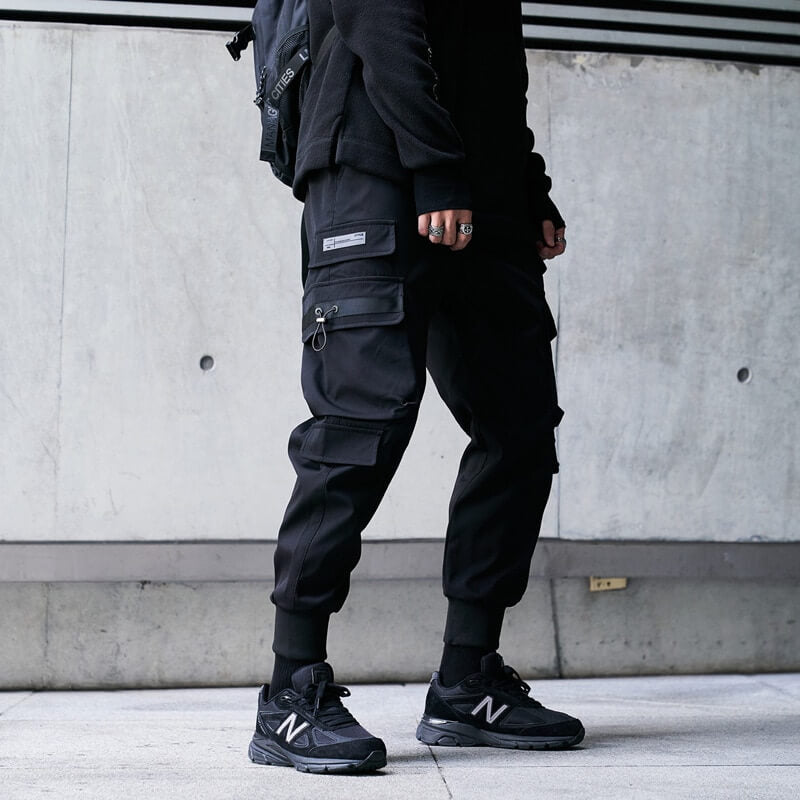 A3 Black Cargo pants tactical techwear pants - INFINIT STORE
