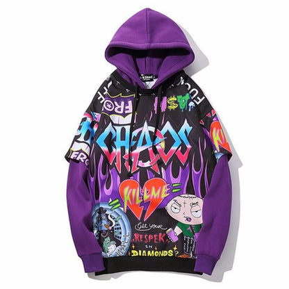 Chaos graffiti hoodie sweatshirt for men and women, japanese streetwear hoodies Coats & Jackets Infinit Store Infinit Store Infinit Sneakers