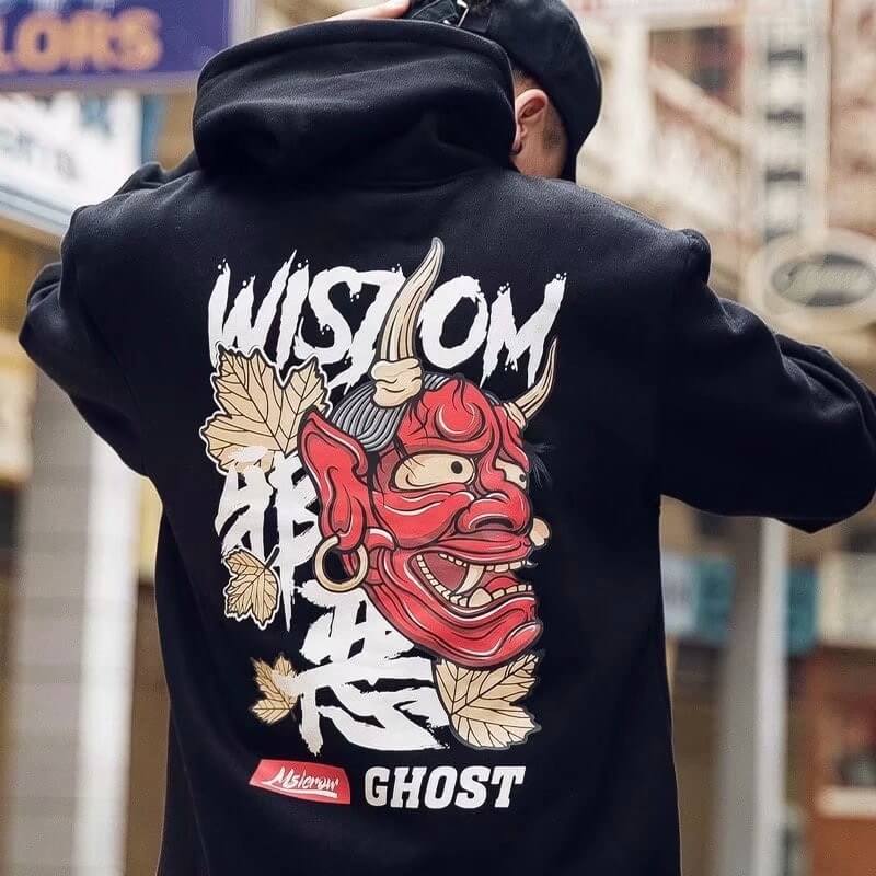 Demon Hoodie Japanese Oni hoodie Coats & Jackets Black / M Infinit Store Infinit Store Infinit Sneakers