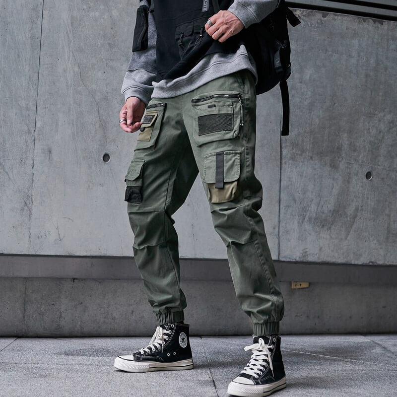 Black Cargo Pants tactical Japanese black Techwear cotton pants