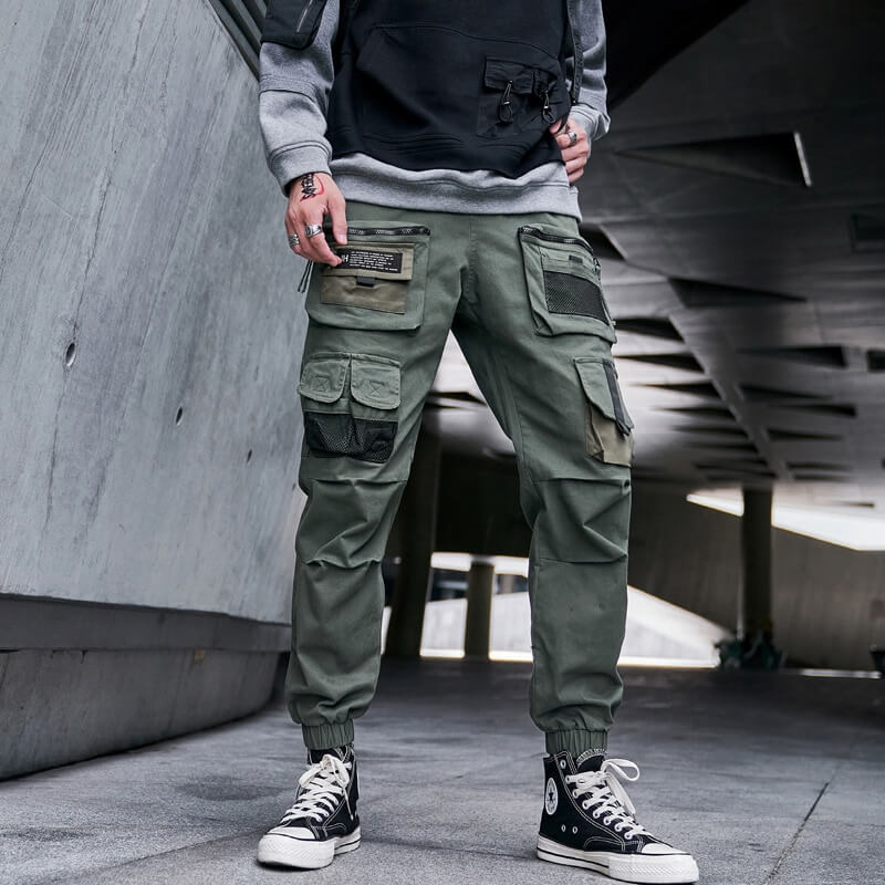 Black Cargo Pants tactical Japanese black Techwear cotton pants - INFINIT STORE