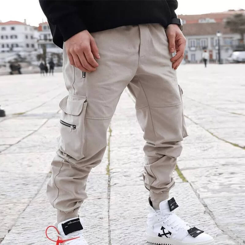 INFINIT Drex cargo pants streetwear multi pockets casual joggers for men 2022 Pants Beige / XL Infinit Store Infinit Store Infinit Sneakers