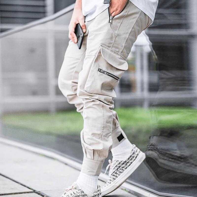 INFINIT Drex cargo pants streetwear multi pockets casual joggers for men 2022 Pants Beige / M Infinit Store Infinit Store Infinit Sneakers
