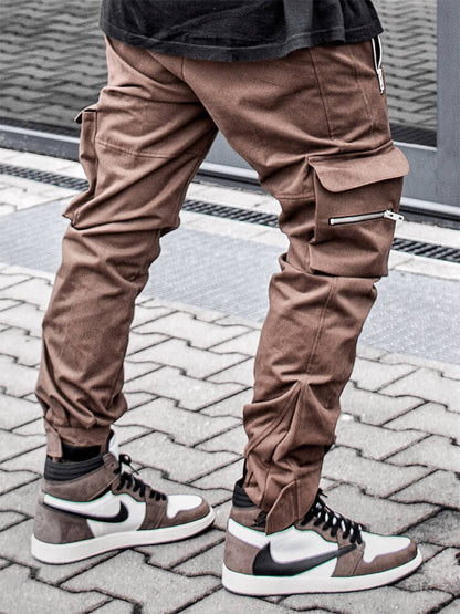 INFINIT Drex cargo pants streetwear multi pockets casual joggers for men 2022 Pants Brown / XXXL Infinit Store Infinit Store Infinit Sneakers