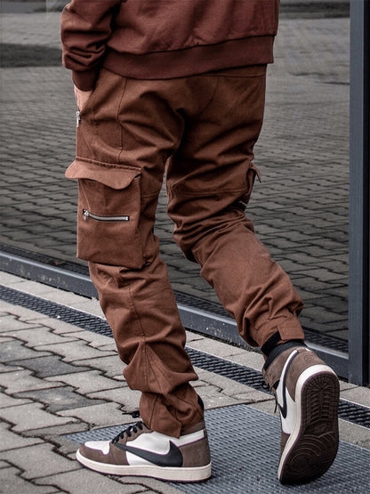 INFINIT Drex cargo pants streetwear multi pockets casual joggers for men 2022 Pants Brown / XXL Infinit Store Infinit Store Infinit Sneakers
